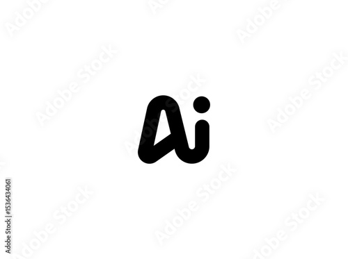 AI Logo Monogram Design For Tech, Chatbot, Virtual Assistant, Neural Network, SaaS, Smart Digital Tool. Perfect For Startup of Communication System and Automatisation. Vector Illustration