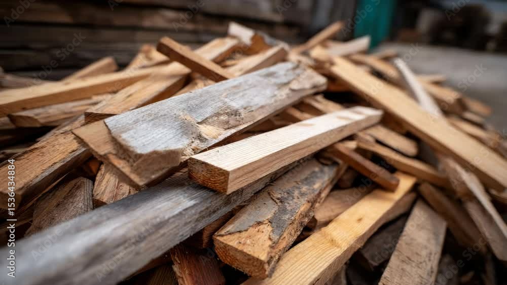 Pile of rough wooden planks, timber, and boards with rustic texture, ideal for construction, carpentry, renovation, or recycling outdoor stack of reclaimed wood, lumber, and building materials Pile of rough wooden planks, timber, and boards with rustic texture, ideal for construction, carpentry, renovation, or recycling outdoor stack of reclaimed wood, lumber, and building materials