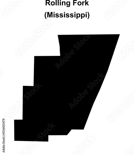 Rolling Fork (Mississippi) blank outline map