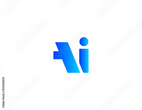 AI Logo Monogram Design For Tech, Chatbot, Virtual Assistant, Neural Network, SaaS, Smart Digital Tool. Perfect For Startup of Communication System and Automatisation. Vector Illustration