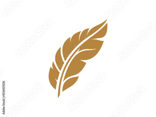 Flat Gold Feather Silhouette