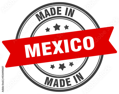 Made in Mexico round sign. Made in Mexico stamp.
