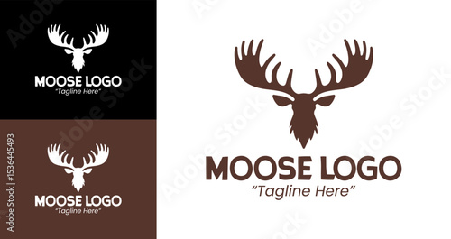 Professional and Modern Moose Logo for Business Branding in Black and Brown