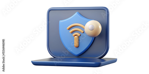 Professional Silhouette Icon Of A Laptop Emitting Wireless Sig Symbol