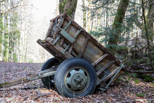 Alter Holzwagen im Wald