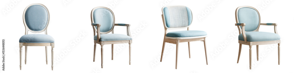 Fototapeta premium A collection of elegant classic chairs for refined interiors