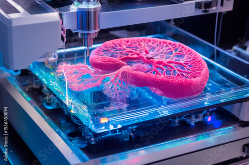 3D Bioprinting of Artificial Organ with Vascular Network. Generative AI.
