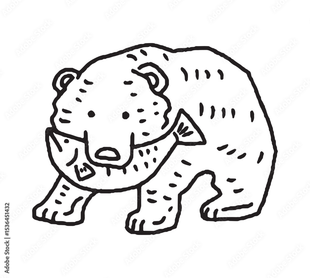 木彫りの熊の手描きイラスト 木彫りの熊の手描きイラスト