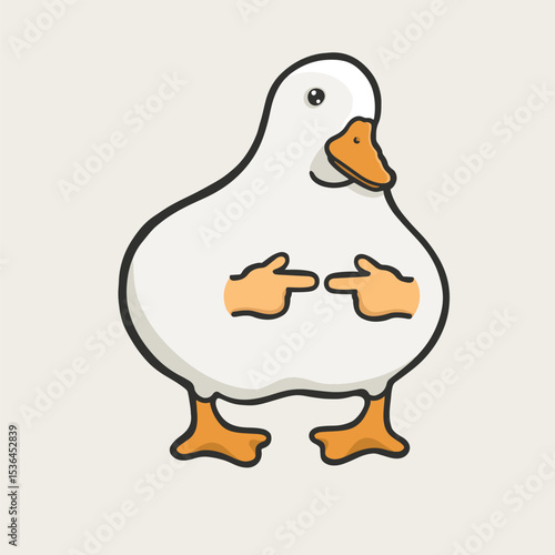Cute Duck Meme Sticker T-shirt Vector Cute Illustration