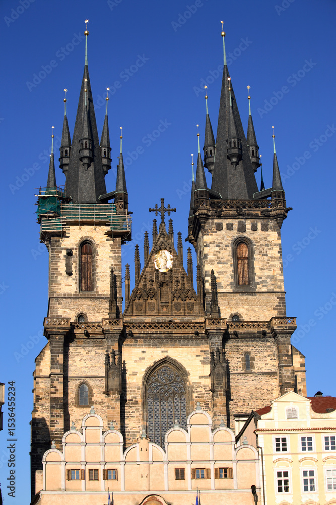 Fototapeta premium Church of Our Lady before Týn in the Old town (Stare Mesto), Prague, Czech Republic