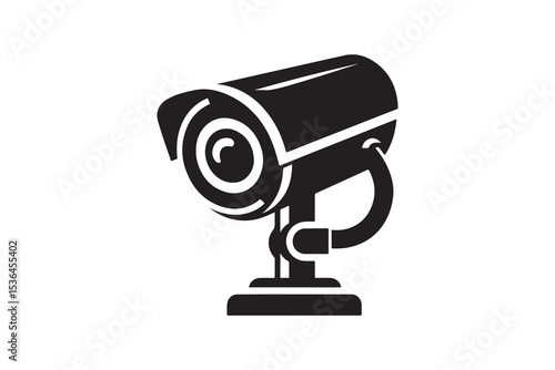 CCTV camera icon vector silhouette isolated in white background