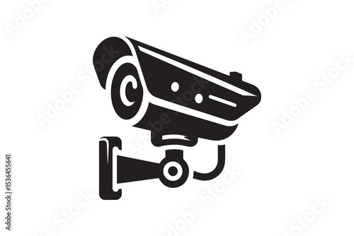 CCTV camera icon vector silhouette isolated in white background