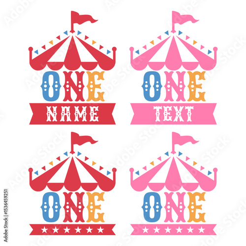 First Birthday Circus Tent Graphic Set