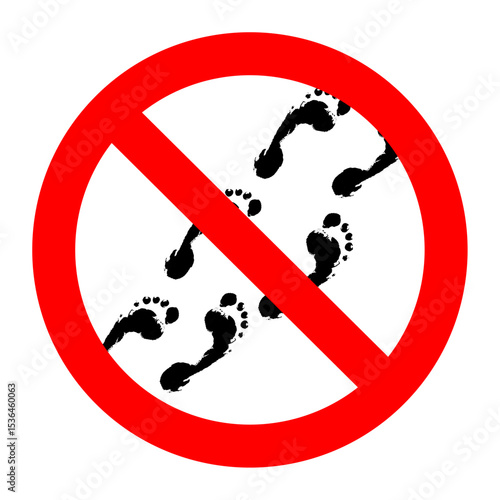 Prohibition barefoot in toilet go icon sign, hygiene in toilet, prohibition and forbidden, inappropriate and banned, rule room sanitary