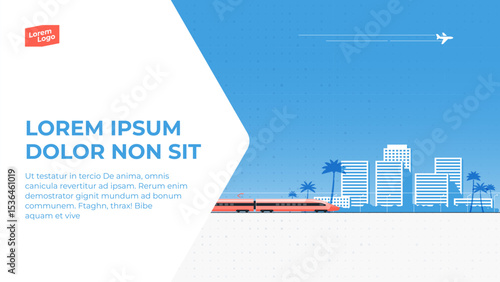 High-speed rail service to resorts. Presentation cover template