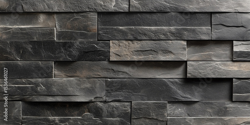 Beautiful a Dark, Uniform Brick Wall Showcasing Its Texture and Pattern