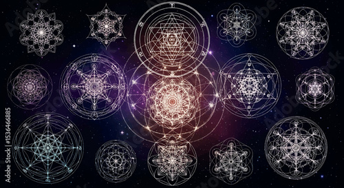 Sacred Geometry Metaphysical Vector Background