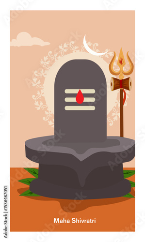 Maha Shivratri Greetings Vector Story Templates - Shiva Lingam & Kailash-01