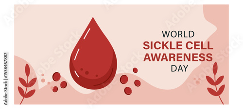 Visual World Sickle Cell Day Illustration with Blood Cells and DNA-02
