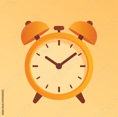 Alarm Clock Icon in Warm Orange Tones