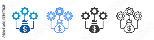 Cost Icon Set Multiple Style Collection