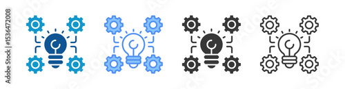 Implementation Icon Set Multiple Style Collection