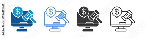 Auction Icon Set Multiple Style Collection