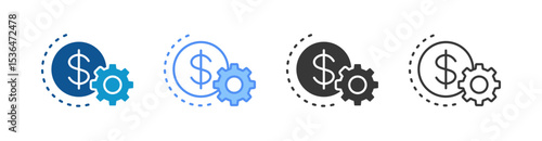 Process Icon Set Multiple Style Collection