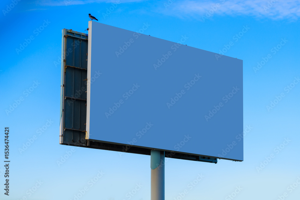 Fototapeta premium Background for design, billboards on city streets and along roads in the summer day