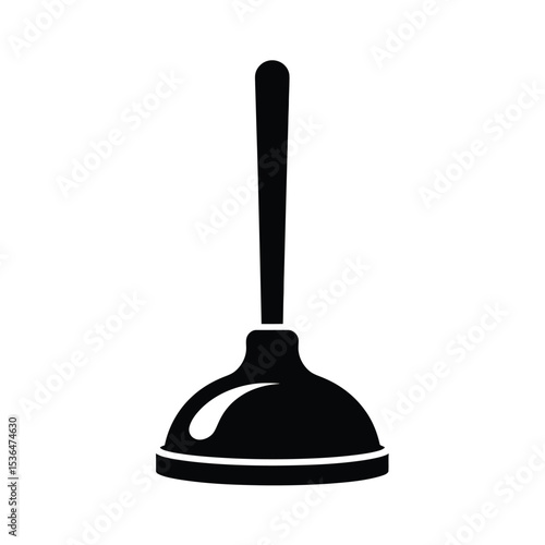 Minimalist plunger icon: essential tool for clearing clogs and maintaining drains.