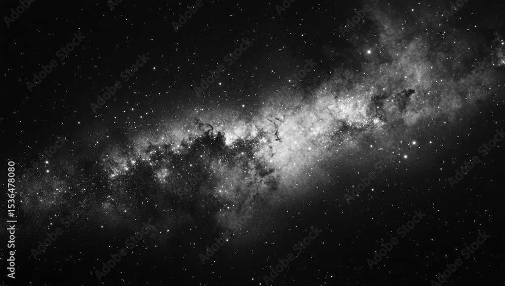 Fototapeta premium Dark, starry night sky. Milky Way swirls