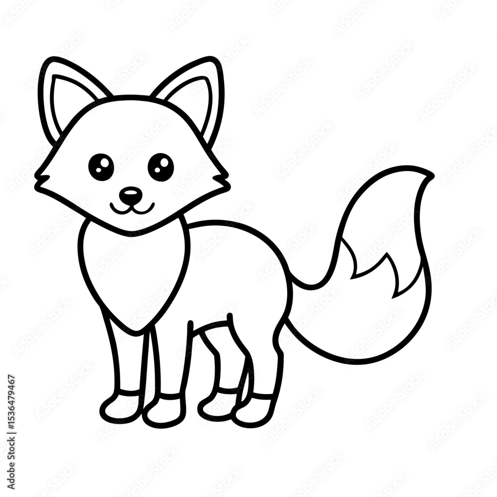 Cute Fox Outline Icon Cute Fox Outline Icon