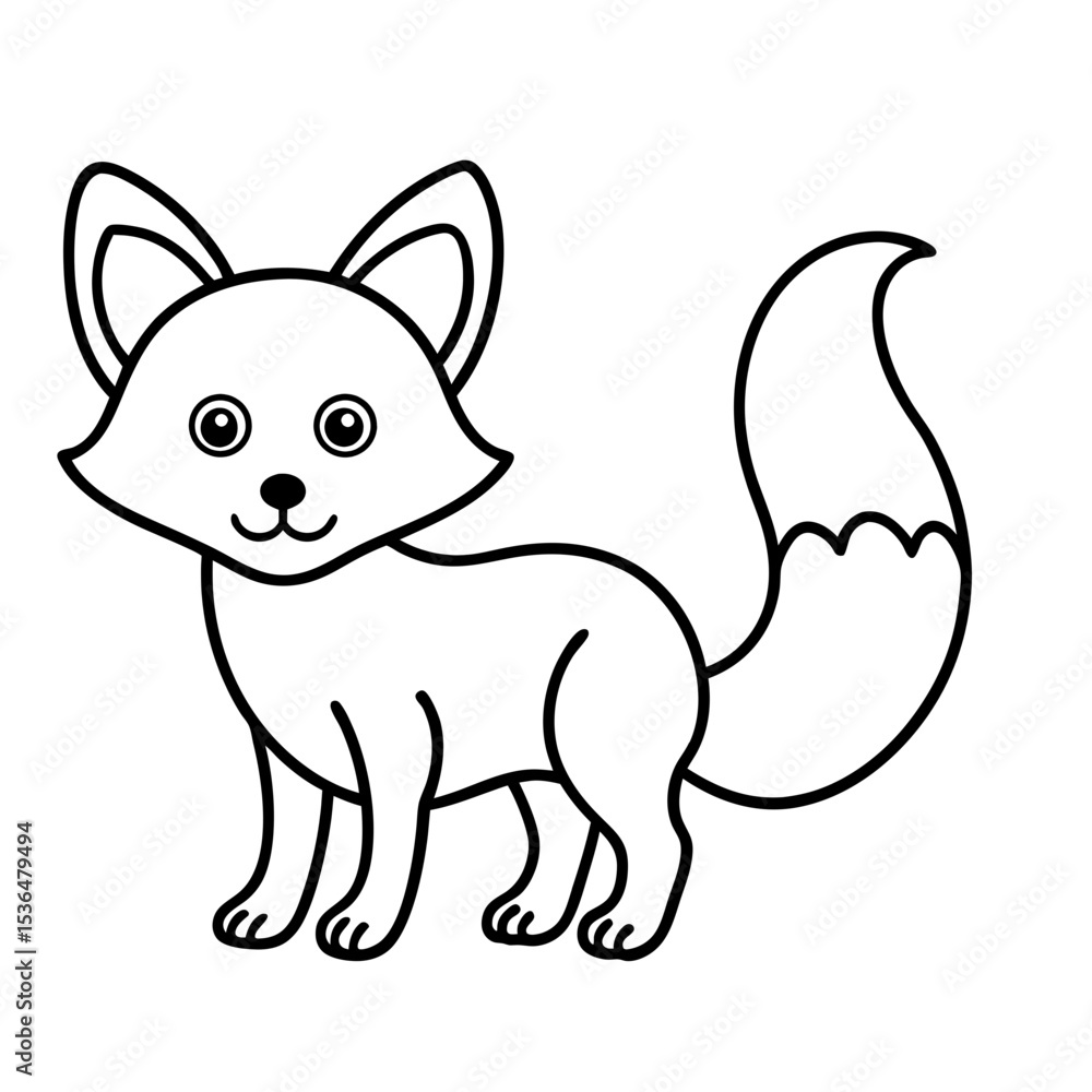 Cute Fox Outline Icon Cute Fox Outline Icon
