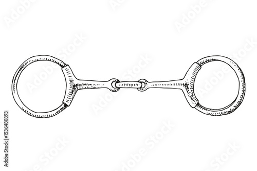 Hand drawn horse Snaffle vector