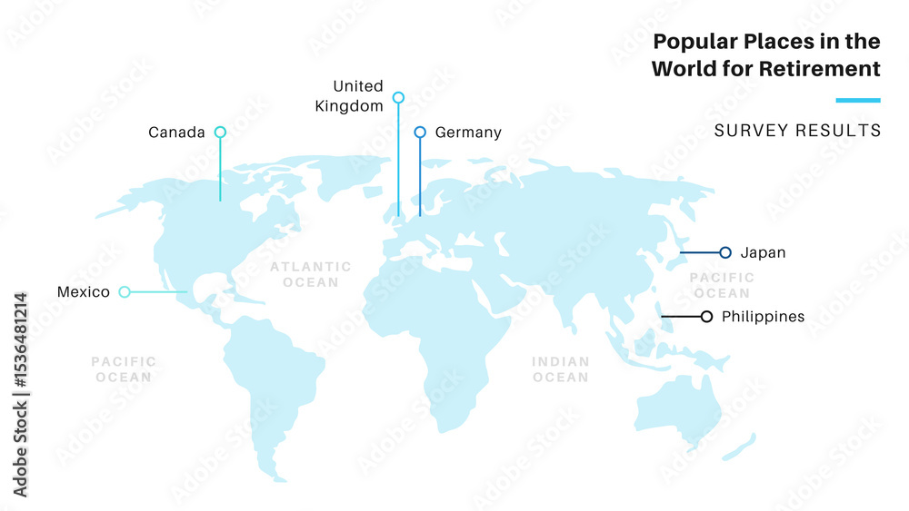 Naklejka premium Blue and Grey World Map Chart Presentation