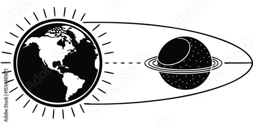 Minimalist earth tilt infographic diagram of axial tilt