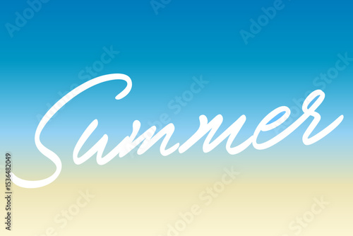 白いSummerの切り抜き文字のある夏らしいビーチ風の背景素材