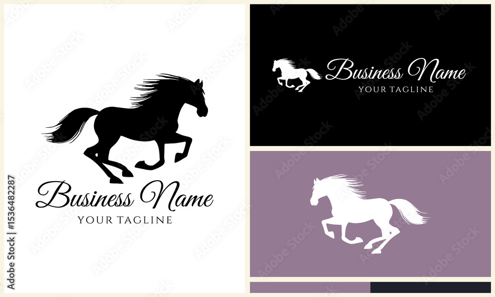 Obraz premium Running Horse Logo Design. (7)