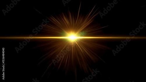 Wallpaper Mural Abstract golden glowing light source with radial sunbeams and lens flare radiating outwards in seamless motion background. Torontodigital.ca