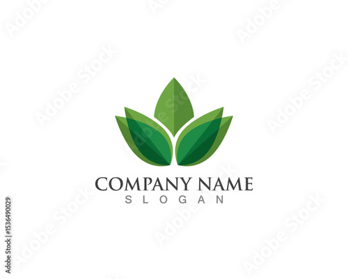 leaf green nature logo and symbol template Vector
