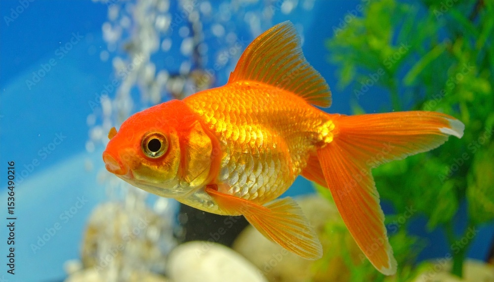 Naklejka premium 涼やかに泳ぐ美しい金魚の姿2