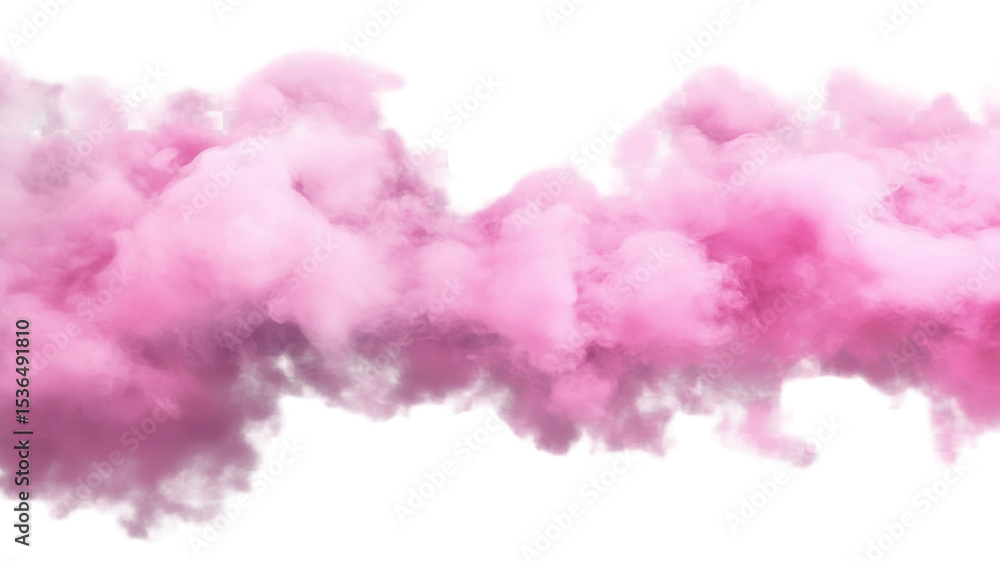 Fototapeta premium Title: Pink Smoke Cloud Isolated on White Background – Abstract Mist and Vapor Effect