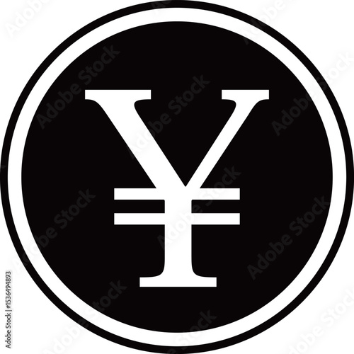 円記号のアイコン　モノトーン