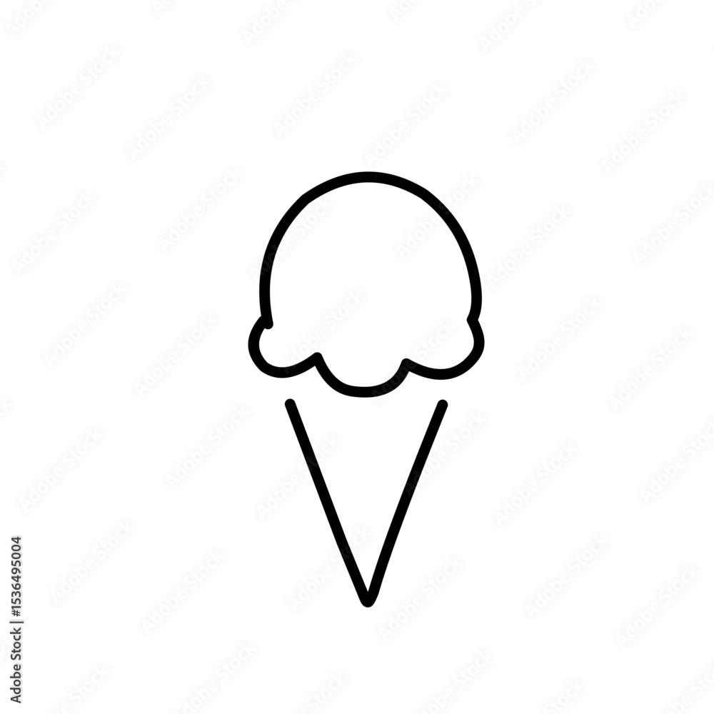 Obraz premium simple outline of ice cream