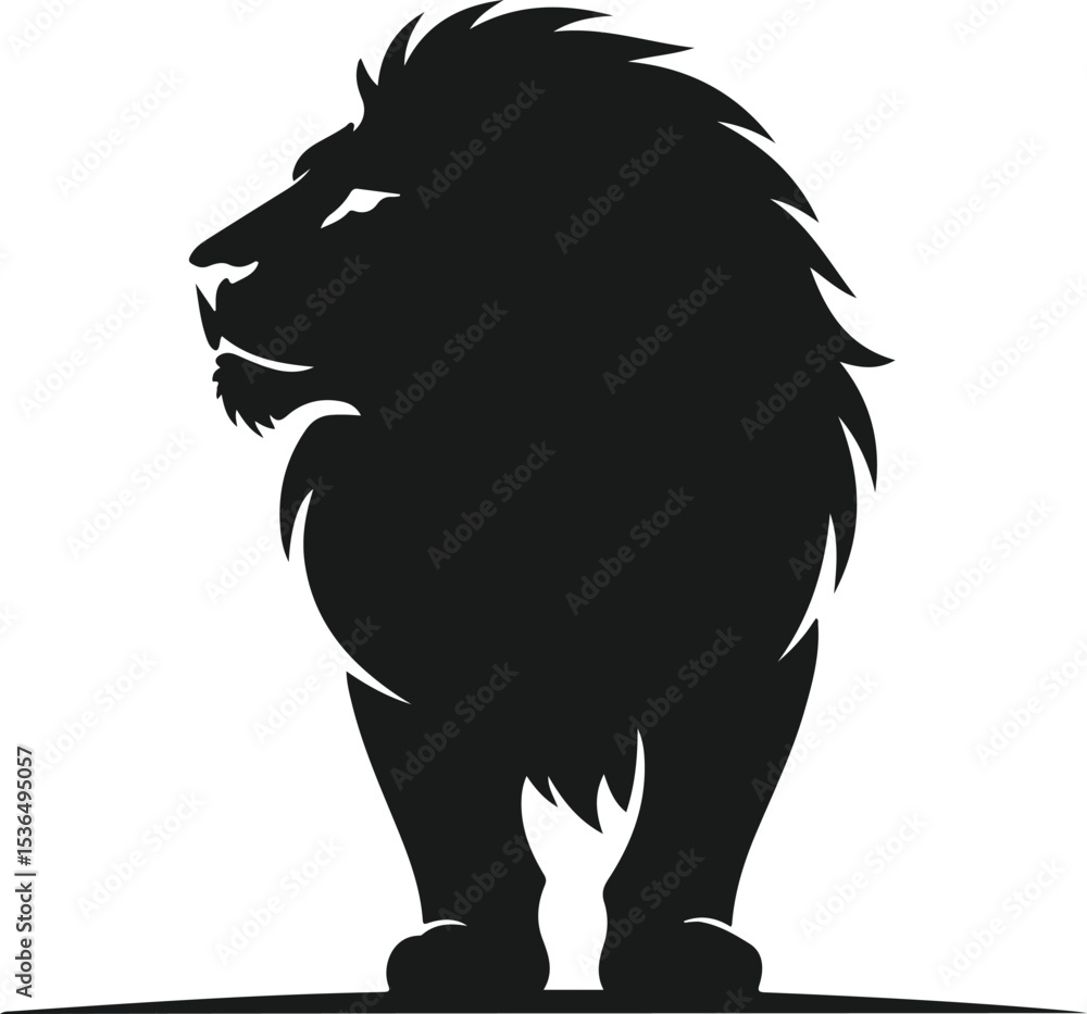 Obraz premium Bold lion silhouette vector artwork representing strength 