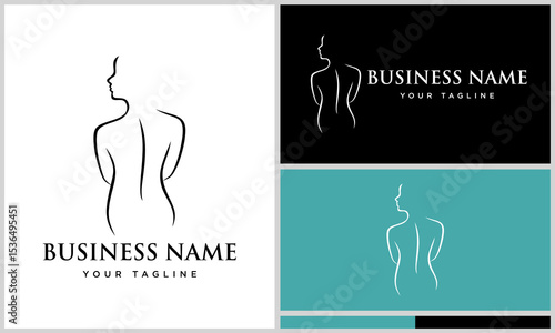 Woman Back Logo Design Templates.