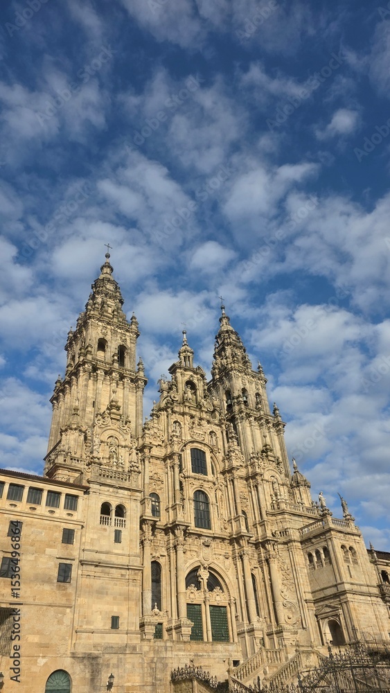 Fototapeta premium detail of the cathedral of santiago de compostela, galicia, spain