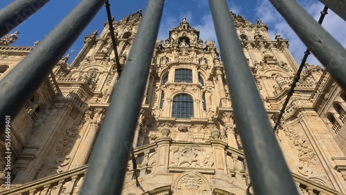 detail of the cathedral of santiago de compostela, galicia, spain