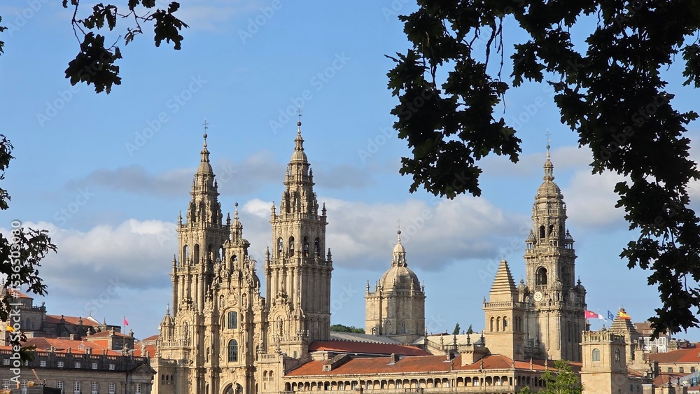 Fototapeta premium detail of the cathedral of santiago de compostela, galicia, spain