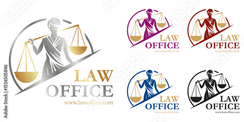 Logo vectoriel avocat moderne balance de la justice – Cabinet juridique, commissaire de justice